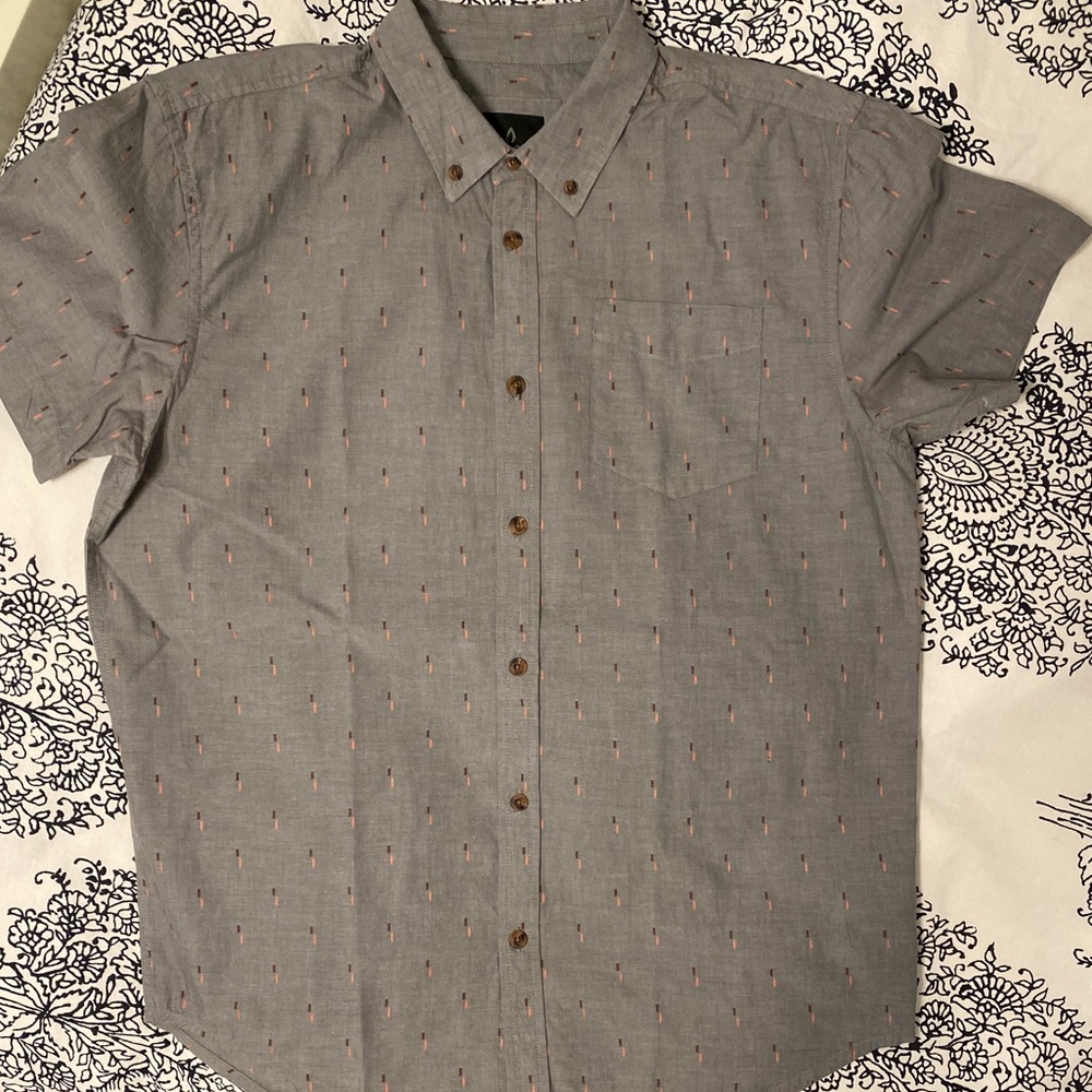 Button Down Pattern Short Sleeve Shirt